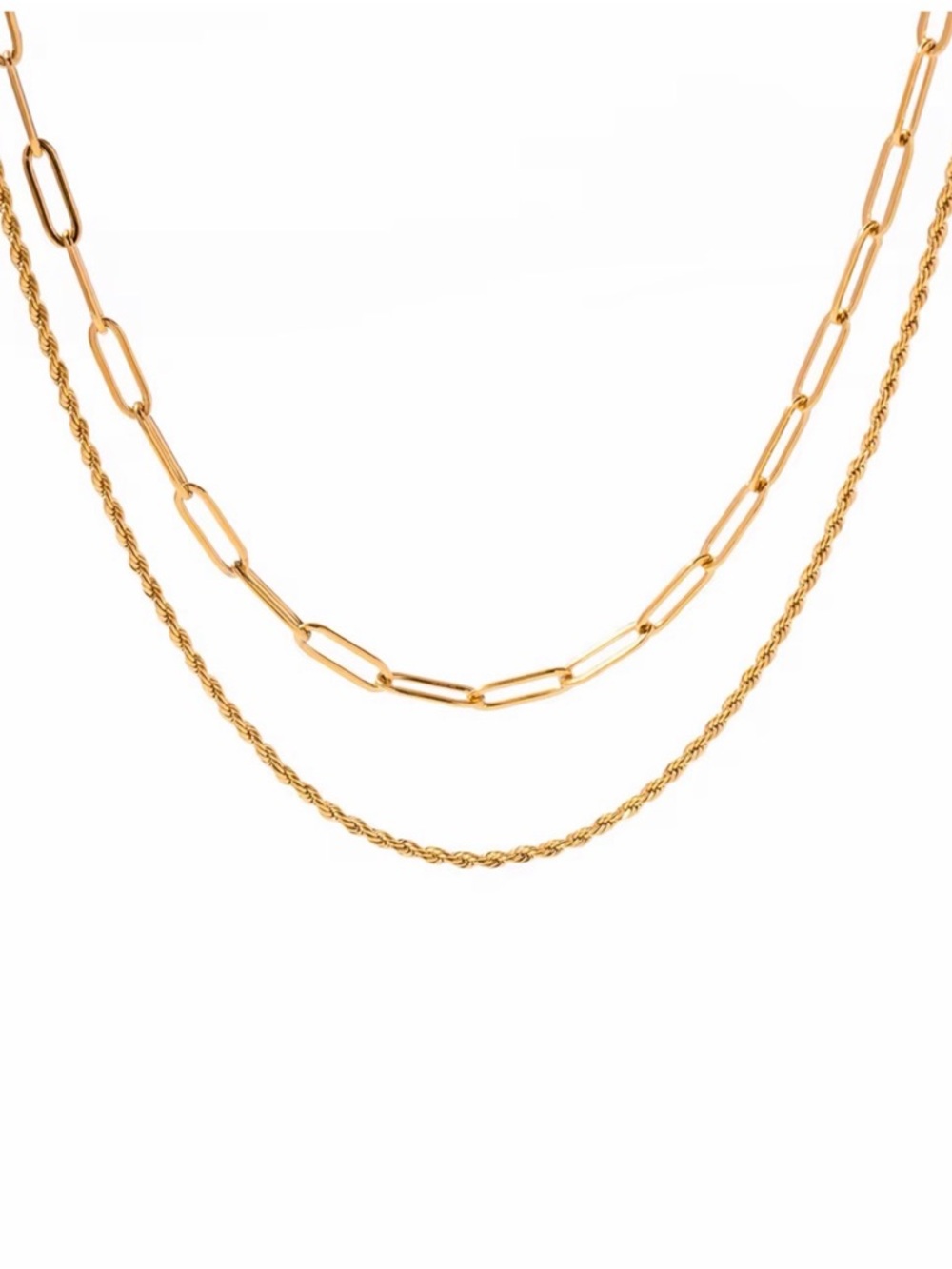 18K Gold Plated Double Layer Necklace